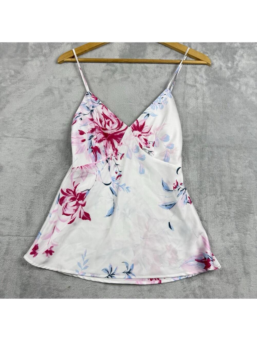 La Vie En Rose Pajama Set Womens Small Floral Satin Cami Top Shorts Sleepwear - Picture 2 of 11